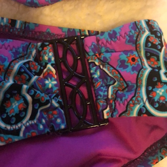 Nanette Lepore bikini S turquoise/purple paisley - Picture 3 of 5
